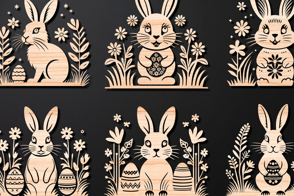 Intra απο ξύλο plywood 3mm-4mm πάχος - Λεπτομερές Πασχαλινό πακέτο  Laser Cut Δίασταση 15x15 cm INTRAFABR-112388643