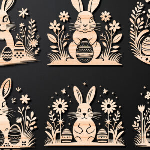 Intra απο ξύλο plywood 3mm-4mm πάχος - Λεπτομερές Πασχαλινό πακέτο  Laser Cut Δίασταση 15x15 cm INTRAFABR-112388682