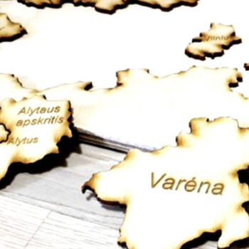 Intra απο ξύλο plywood 3mm-4mm πάχος - Λεπτομερής χάρτης της Λιθουανίας από Laser Δίασταση 30x20 cm INTRAFABR-92965124 - Image 3