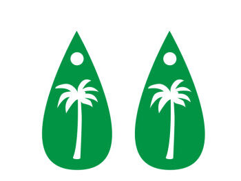 Intra απο ξύλο plywood 3mm-4mm πάχος - Λεπτομερής φοίνικας για σκουλαρίκια κομμένα με λέιζερ Δίασταση 3x3 cm INTRAFABR-28896175 - Image 1