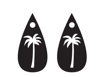 Intra απο ξύλο plywood 3mm-4mm πάχος - Λεπτομερής φοίνικας για σκουλαρίκια κομμένα με λέιζερ Δίασταση 3x3 cm INTRAFABR-28896175 - Image 2