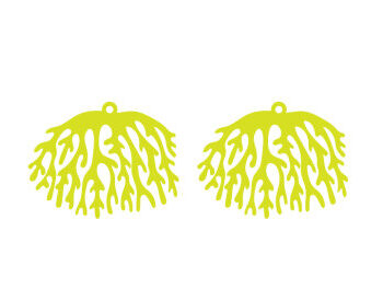 Intra απο ξύλο plywood 3mm-4mm πάχος - Λεπτομερές Sea Coral για σκουλαρίκια κοπής με λέιζερ Δίασταση 3x3 cm INTRAFABR-28896229 - Image 1