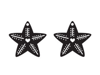 Intra απο ξύλο plywood 3mm-4mm πάχος - Αναλυτικά αστερίας για σκουλαρίκια κοπής με λέιζερ Δίασταση 3x3 cm INTRAFABR-28896090 - Image 2