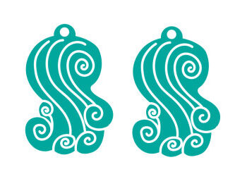 Intra απο ξύλο plywood 3mm-4mm πάχος - Λεπτομερές Wave Tatto για σκουλαρίκια Laser Cut Δίασταση 3x3 cm INTRAFABR-28895916 - Image 1