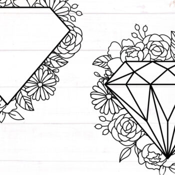 Intra απο ξύλο plywood 3mm-4mm πάχος - Diamond Floral Frame Δίασταση 20x25 cm INTRAFABR-117720718 - Image 1