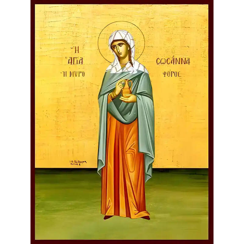 Εικόνα Ορθοδοξίας με περίγραμμα χρυσό σε ξύλο Φλαμουρίας  με  βάση Εικόνα ΑΓΙΑ ΣΩΣΑΝΝΑ, Η ΜΥΡΟΦΟΡΟΣ, ΟΛΟΣΩΜΗ Χειροποίητη Ελληνορθόδοξη εικόνα του Ιησού Χριστού, Κρεμαστή πλάκα βυζαντινής τέχνης, χριστιανική τέχνη Διάσταση 40x30 cm (10,2x7,9 ίντσες)  INTRAEK-1447757865229