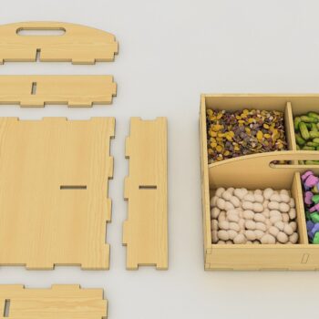 Intra απο ξύλο plywood 3mm-4mm πάχος - Διαφορετικού πάχους Επίπεδος Διαιρεμένος Δίσκος Δίασταση 30x20 cm INTRAFABR-40162594 - Image 2