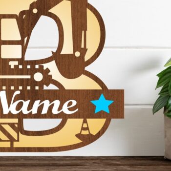 Intra απο ξύλο plywood 3mm-4mm πάχος - Digger Capital Monogram Letter B Δίασταση 30x20 cm INTRAFABR-72627134 - Image 1