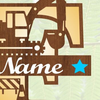 Intra απο ξύλο plywood 3mm-4mm πάχος - Digger Capital Monogram Letter F Δίασταση 30x20 cm INTRAFABR-72627214 - Image 3