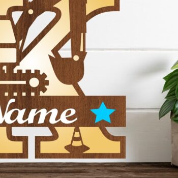 Intra απο ξύλο plywood 3mm-4mm πάχος - Digger Capital Monogram Letter K Δίασταση 30x20 cm INTRAFABR-72627318 - Image 1