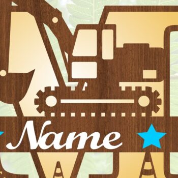 Intra απο ξύλο plywood 3mm-4mm πάχος - Digger κεφαλαίο μονόγραμμα Γράμμα M Δίασταση 30x20 cm INTRAFABR-72627368 - Image 1