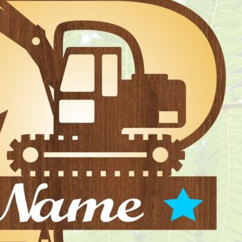 Intra απο ξύλο plywood 3mm-4mm πάχος - Digger Capital Monogram Letter P  Δίασταση 30x20 cm INTRAFABR-72627475 - Image 3