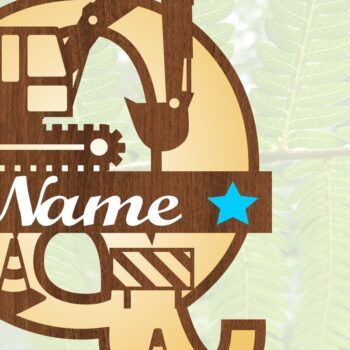 Intra απο ξύλο plywood 3mm-4mm πάχος - Digger Capital Monogram Letter Q Δίασταση 30x20 cm INTRAFABR-72627497 - Image 3