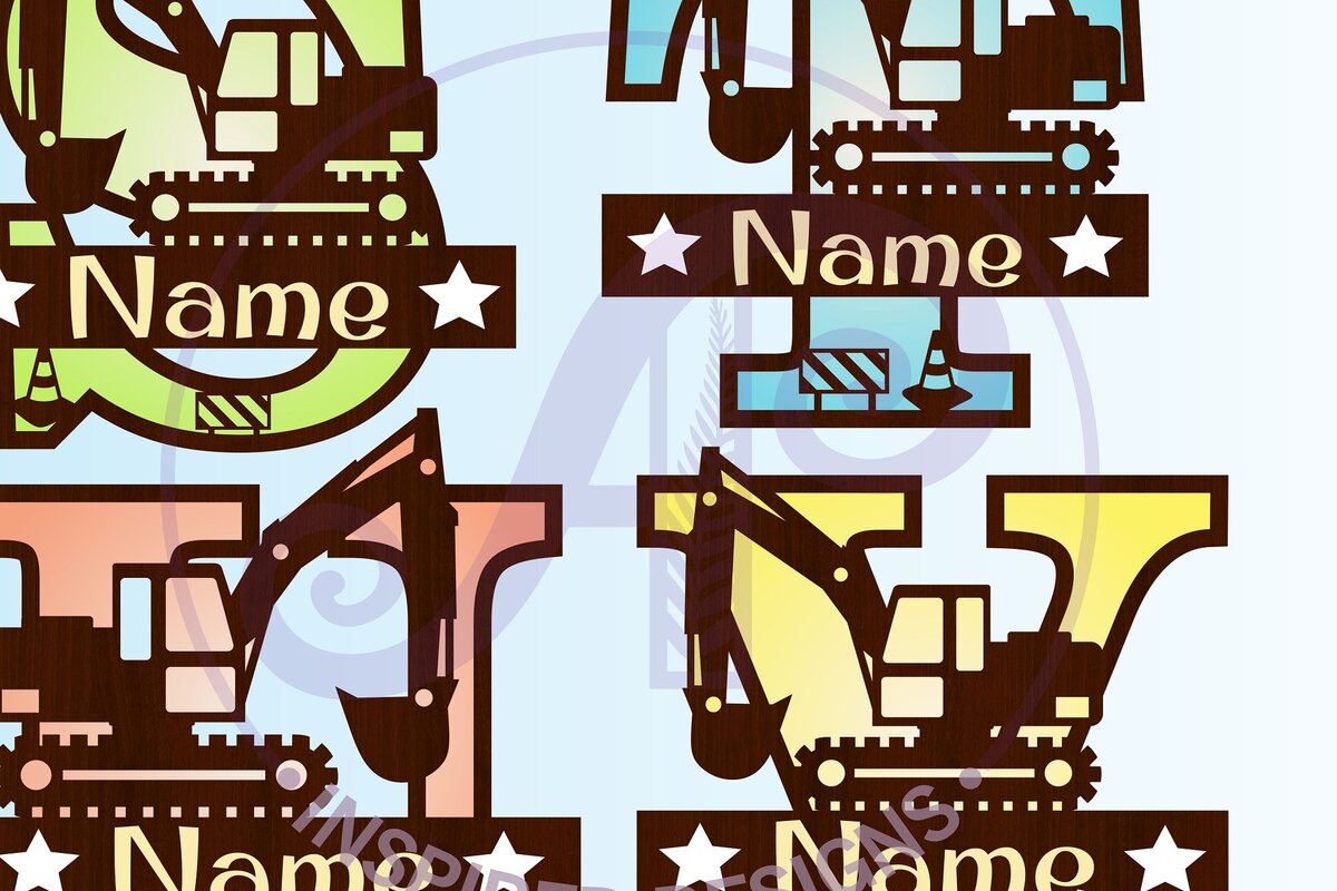 Intra απο ξύλο plywood 3mm-4mm πάχος - Digger Monogram Letter  3 Layers Δίασταση 30x20 cm INTRAFABR-67077051