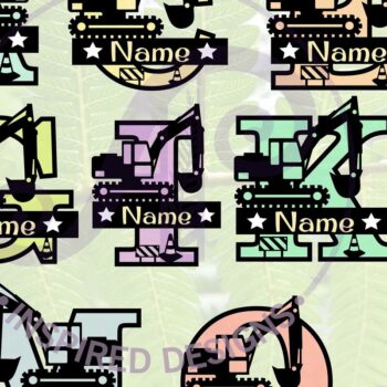 Intra απο ξύλο plywood 3mm-4mm πάχος - Digger Monogram Letter  3 Layers Δίασταση 30x20 cm INTRAFABR-67077051 - Image 2