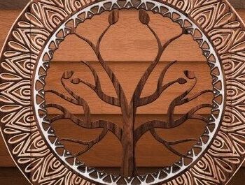 Intra απο ξύλο plywood 3mm-4mm πάχος - Digital Multilayer Craft Tree Δίασταση 20x20 cm INTRAFABR-33029090 - Image 3