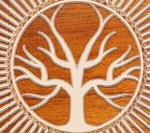 Intra απο ξύλο plywood 3mm-4mm πάχος - Ψηφιακό πολυστρωματικό κομμένο δέντρο με λέιζερ Δίασταση 20x20 cm INTRAFABR-33028639