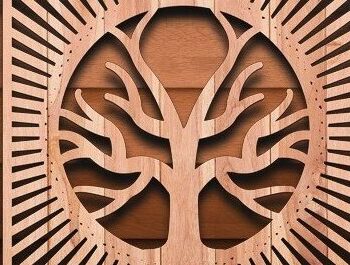 Intra απο ξύλο plywood 3mm-4mm πάχος - Ψηφιακό πολυστρωματικό κομμένο δέντρο με λέιζερ Δίασταση 20x20 cm INTRAFABR-33028639 - Image 2