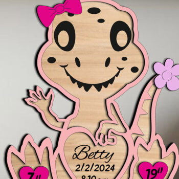 Intra απο ξύλο plywood 3mm-4mm πάχος - Πίνακας ανακοινώσεων Dino Baby Newborn Δίασταση 40x50 cm INTRAFABR-103244739 - Image 1