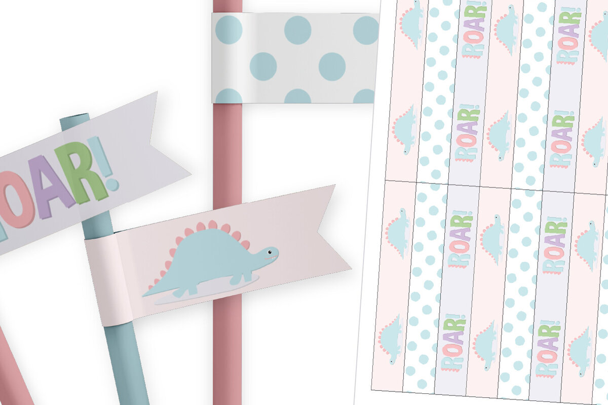 Intra απο ξύλο plywood 3mm-4mm πάχος - Dino Baby Shower Flags | Jurassic-Themed Δίασταση 5x0 cm INTRAFABR-115664442