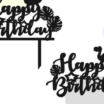 Intra απο ξύλο plywood 3mm-4mm πάχος - Dino Happy Birthday Cake Topper  Δίασταση 20x20 cm INTRAFABR-38262003 - Image 1