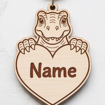 Intra απο ξύλο plywood 3mm-4mm πάχος - Πακέτο μπρελόκ με όνομα Dino Heart Δίασταση 4x4 cm INTRAFABR-122738243 - Image 5