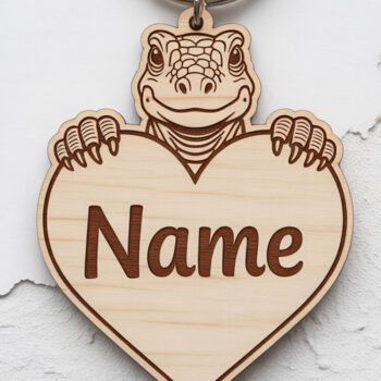 Intra απο ξύλο plywood 3mm-4mm πάχος - Πακέτο μπρελόκ με όνομα Dino Heart Δίασταση 4x4 cm INTRAFABR-122738243 - Image 6