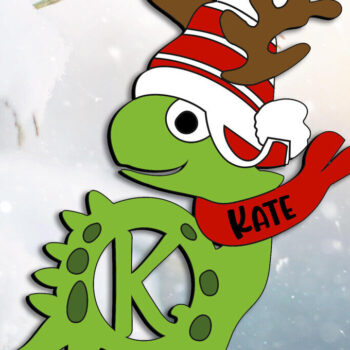 Intra απο ξύλο plywood 3mm-4mm πάχος - Χριστουγεννιάτικο εορταστικό στολίδι Dino K Letter Δίασταση 6x6 cm INTRAFABR-111676632 - Image 2