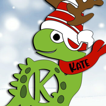 Intra απο ξύλο plywood 3mm-4mm πάχος - Χριστουγεννιάτικο εορταστικό στολίδι Dino K Letter Δίασταση 6x6 cm INTRAFABR-111676632 - Image 3