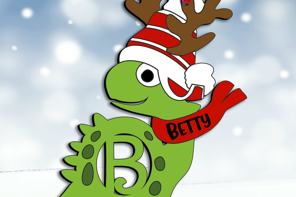 Intra απο ξύλο plywood 3mm-4mm πάχος - Χριστουγεννιάτικο στολίδι Laser Dino Letter B Δίασταση 6x6 cm INTRAFABR-111610208