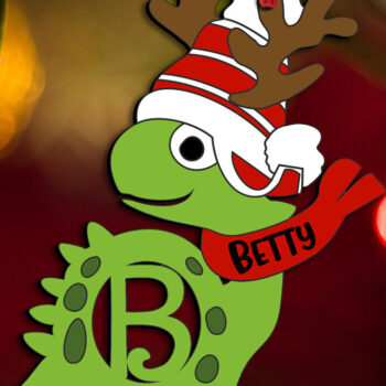 Intra απο ξύλο plywood 3mm-4mm πάχος - Χριστουγεννιάτικο στολίδι Laser Dino Letter B Δίασταση 6x6 cm INTRAFABR-111610208 - Image 2