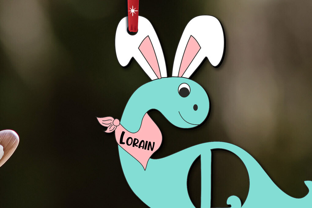 Intra απο ξύλο plywood 3mm-4mm πάχος - Dino Letter L Πασχαλινό καλάθι Ετικέτα ονόματος  Δίασταση 6x6 cm INTRAFABR-112387162