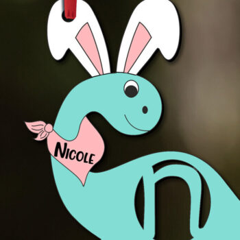 Intra απο ξύλο plywood 3mm-4mm πάχος - Dino Letter N Πασχαλινό καλάθι Όνομα Ετικέτα Δίασταση 6x6 cm INTRAFABR-112399776 - Image 3