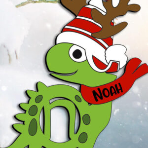 Intra απο ξύλο plywood 3mm-4mm πάχος - Χριστουγεννιάτικο εορταστικό στολίδι Dino N Letter Δίασταση 6x6 cm INTRAFABR-111682641