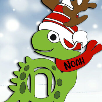 Intra απο ξύλο plywood 3mm-4mm πάχος - Χριστουγεννιάτικο εορταστικό στολίδι Dino N Letter Δίασταση 6x6 cm INTRAFABR-111682641 - Image 3