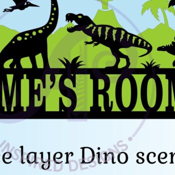 Intra απο ξύλο plywood 3mm-4mm πάχος - Dino Scene 3 Layer Name Sign Δίασταση 30x20 cm INTRAFABR-69987963 - Image 4
