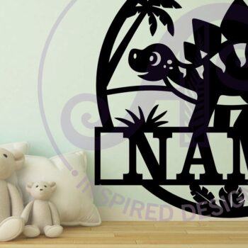 Intra απο ξύλο plywood 3mm-4mm πάχος - Σήμα ονόματος Dino Stegosaurus  Laser Cut Δίασταση 30x20 cm INTRAFABR-99848395 - Image 2