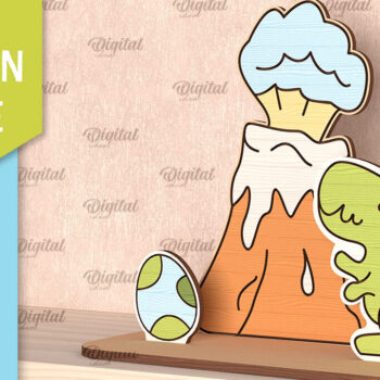 Intra απο ξύλο plywood 3mm-4mm πάχος - Dino . Παιδική Ξύλινη Σκηνή Δίασταση 30x20 cm INTRAFABR-100844274 - Image 1