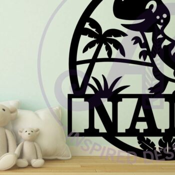 Intra απο ξύλο plywood 3mm-4mm πάχος - Σήμα ονόματος Dino T Rex  Laser Cut Δίασταση 30x20 cm INTRAFABR-99803828 - Image 2