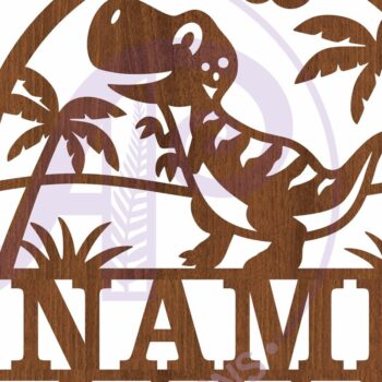 Intra απο ξύλο plywood 3mm-4mm πάχος - Σήμα ονόματος Dino T Rex  Laser Cut Δίασταση 30x20 cm INTRAFABR-99803828 - Image 3