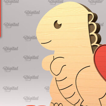Intra απο ξύλο plywood 3mm-4mm πάχος - Dino Wooden Puzzle Cut Laser Δίασταση 30x20 cm INTRAFABR-97715150 - Image 1