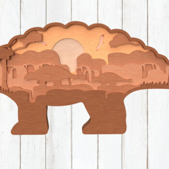 Intra απο ξύλο plywood 3mm-4mm πάχος - Πακέτο  3D Layered Dinosaur Δίασταση 6x6 cm INTRAFABR-119557909 - Image 6