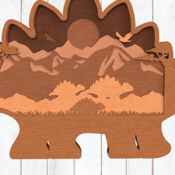 Intra απο ξύλο plywood 3mm-4mm πάχος - Πακέτο  3D Layered Dinosaur Δίασταση 6x6 cm INTRAFABR-119557909 - Image 9