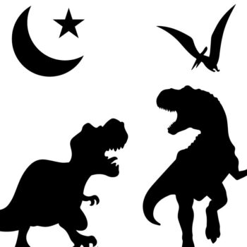 Intra απο ξύλο plywood 3mm-4mm πάχος -  3D  Dinosaur with Moon Silhouette Δίασταση 30x20 cm INTRAFABR-36608703 - Image 1