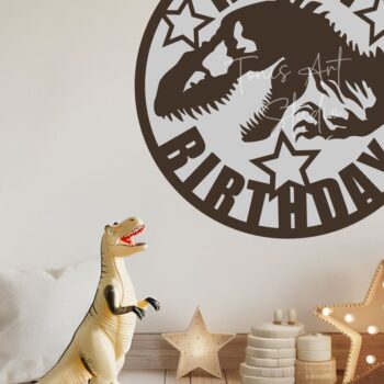 Intra απο ξύλο plywood 3mm-4mm πάχος - Dinosaur Cake Topper , Γενέθλια T-Rex Δίασταση 40x50 cm INTRAFABR-117255730 - Image 6