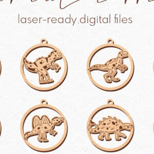 Intra απο ξύλο plywood 3mm-4mm πάχος - Πακέτο με σκουλαρίκια δεινοσαύρων |  Δίασταση 3x3 cm INTRAFABR-71916620