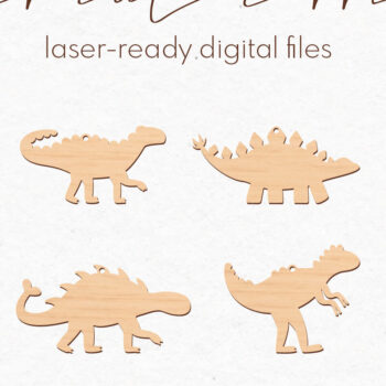 Intra απο ξύλο plywood 3mm-4mm πάχος - Πακέτο με σκουλαρίκια δεινοσαύρων |  Δίασταση 3x3 cm INTRAFABR-75805169 - Image 1