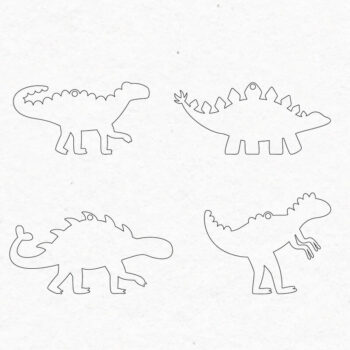 Intra απο ξύλο plywood 3mm-4mm πάχος - Πακέτο με σκουλαρίκια δεινοσαύρων |  Δίασταση 3x3 cm INTRAFABR-75805169 - Image 2