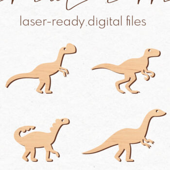 Intra απο ξύλο plywood 3mm-4mm πάχος - Πακέτο με σκουλαρίκια δεινοσαύρων |  Δίασταση 3x3 cm INTRAFABR-70768621 - Image 1