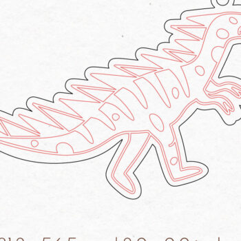 Intra απο ξύλο plywood 3mm-4mm πάχος -  κοπής με λέιζερ σκουλαρίκια Dinosaur Δίασταση 3x3 cm INTRAFABR-75081472 - Image 2